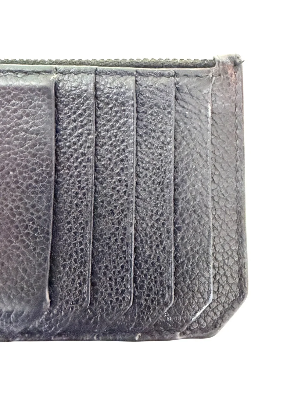 Saint Laurent Paris Black Leather Zip Card Holder Wallet